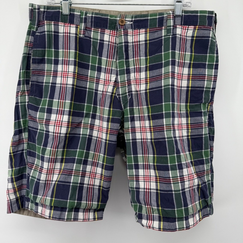 Olde School Reversable Madras Shorts Mens Tan Chino 3Casual